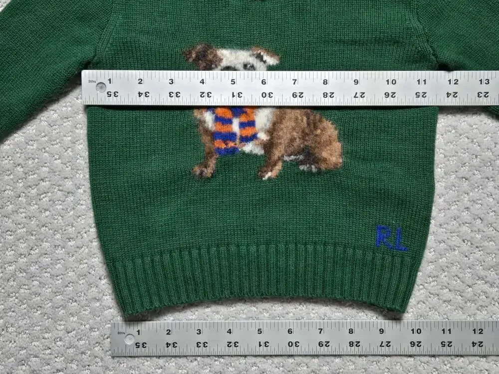 Ralph Lauren Bulldog Intarsia-Knit Sweater for Infants